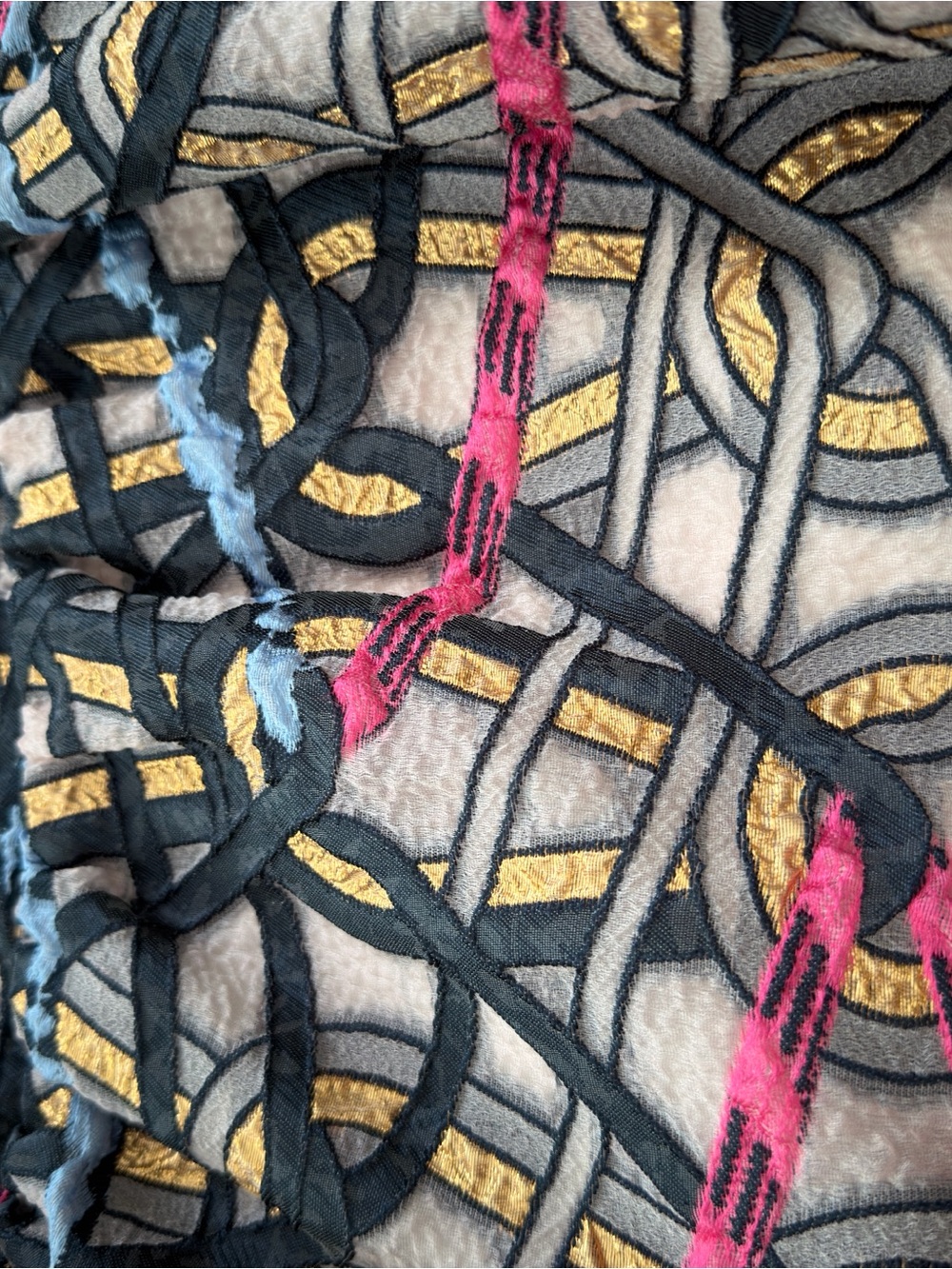 Patterned Pink Multicolor Textured Top - Picture 3 of 11